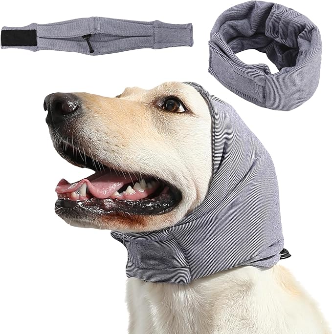 Dog Reducing Noise Hoodies - Ear Covers for Bath, Thunderstorms & Anxiety Relief - Warm, Windproof Ear Cover Hat