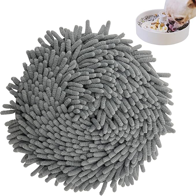 Puzzle Feeder Slow Feeder Dog Bowl Insert & Snuffle Mat 2-in-1, Machine Washable Food Puzzle for Large Dogs, Soft Feeder Insert to Slow Eating