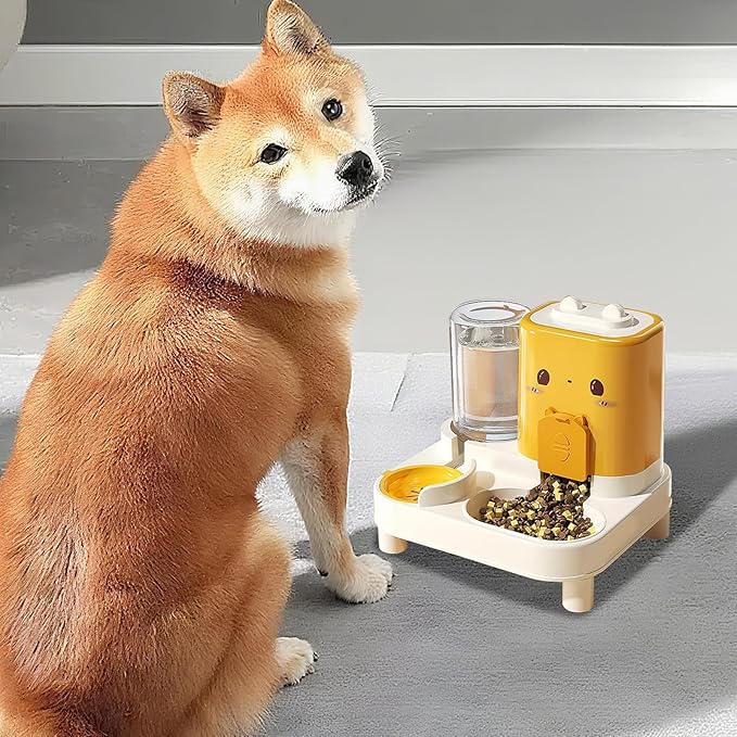 2 in 1 Dog Food Dispenser - Automatic Feeder with Water Bowl, Function Food Storage | Detachable Waterer, Convenient Travel and Home Feeding Station, Portable Care Accessory for Dogs,