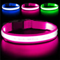 Light Up Dog Collar – Reflective, Adjustable & Rechargeable Electronic Glow Pet Collars – Bright, Comfortable, High Visibility LED Dog Collar for Night Safety, Outdoor Walk, Flashing Fun, Pink, Medium