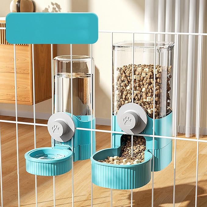 Clear Pet Feeders Bowl Dog Feeders Small Dogs Cats Drinking Bowl Large Capacity Cage Hangable Water Feeders Food Bowl