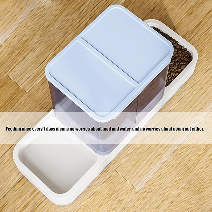 Automatic Refilling Pet Water Bowl and Food Dish Set with Stainless Steel Removable Tray Anti Tip Base for Small Animals Anti Spill Pet Food Bowl with Water Fountains