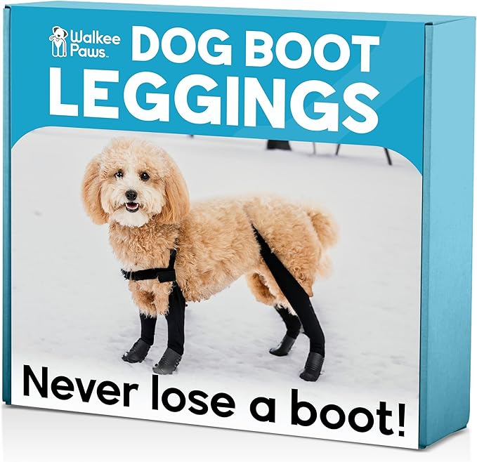 Updated Version - 100% Waterproof Dog Boots with Leggings – Stay-On Paw Protectors with Chest Strap for Rain & Snow, Anti-Slip Traction, Adjustable Fit, Machine Washable (Black, M)