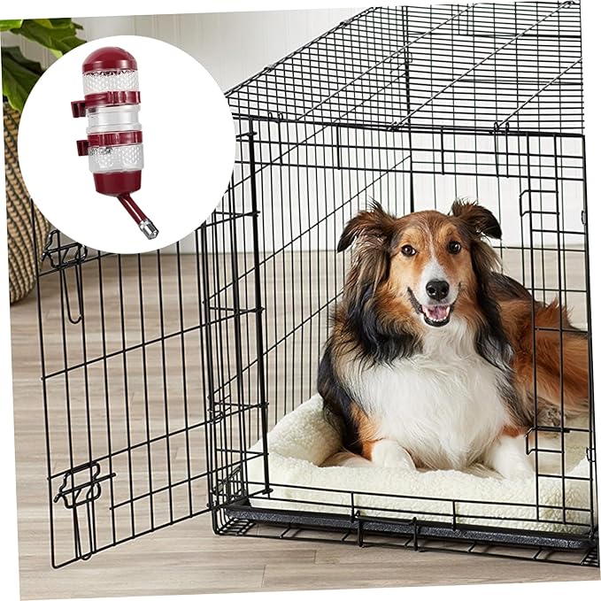 Mipcase 4pcs Large Dog Crate Hanging Water Dispenser Pet Feeder Dispenser for Dogs and Cats