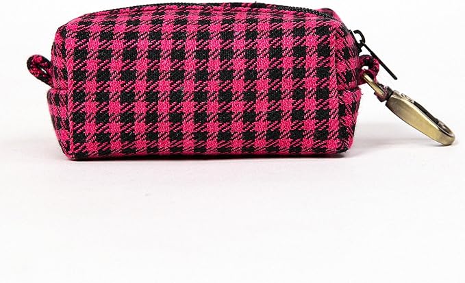 Organic Cotton Dog Poop Bag Holder for Leash Brass Hardware Waste Bag Dispenser Pet Waste Management Solution