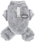 Fleece Dog Pajamas Winter Warm Dog Sweater for Small Dogs Thermal Soft Puppy Pjs Coat Stretchy Jumpsuit Doggie Pet Clothes Outfits Cat Apparel (Grey, X-Small)