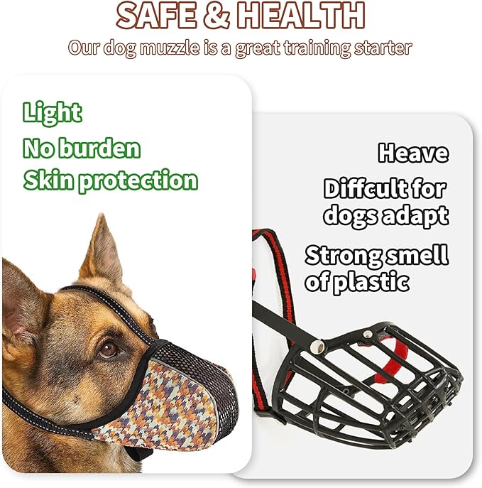 Dog Muzzle for Extra Large Size Dogs to Prevent Biting Chewing Barking Soft Air Mesh Muzzles Reflective Ajustable Full Coverage Dog Mouth Guard Cover for Grooming Scavenging Orange XXL