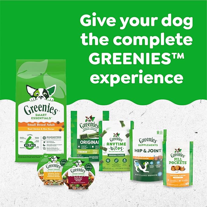 Greenies Veterinarian-Recommended Adult Natural Dental Dog Treats Petite Size, Original Flavor, (4) 30 ct Packs (120 Treats)