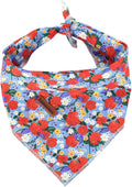 Lionheart glory Dog Bandana 1 Pack Washable Soft Cotton Floral Print Bibs Scarf, Adjustable Kerchief Square Dog Bandanas for Large Dogs