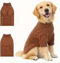 Small/Medium Dog Sweater, Warm Dog Winter Coat w/Sleeves, Comfortable High Neck Premium Dog Clothes for Golden Retriever-Best for Holidays, Daily Walks XXL Brown