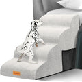 Topmart High Density Foam Dog Steps 4 Tiers,Extra Wide Deep Pet Steps,Non-Slip Dog Stairs Ramp for Bed,Soft Foam Cat Ladder,Best for Older Injured,Older Pets,Cats with Joint Pain