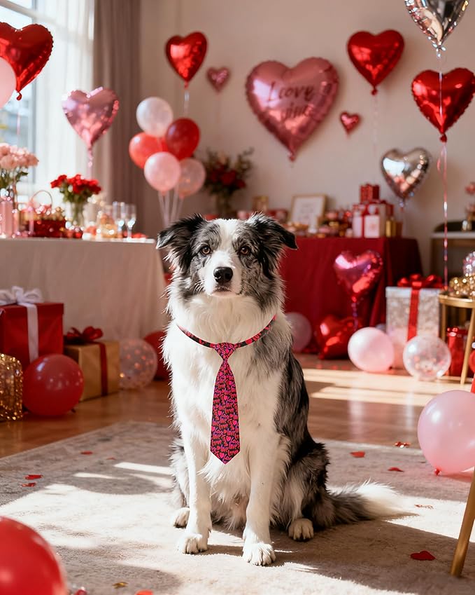 PET SHOW 10 Pack Valentines Big Dog Ties Neckties for Large Breed Dogs XL Adjustable Holiday Grooming Accessories Neck Ties Bowties Girl Boy Pets Festival Costumes Wedding Party Gift Favor(Large)