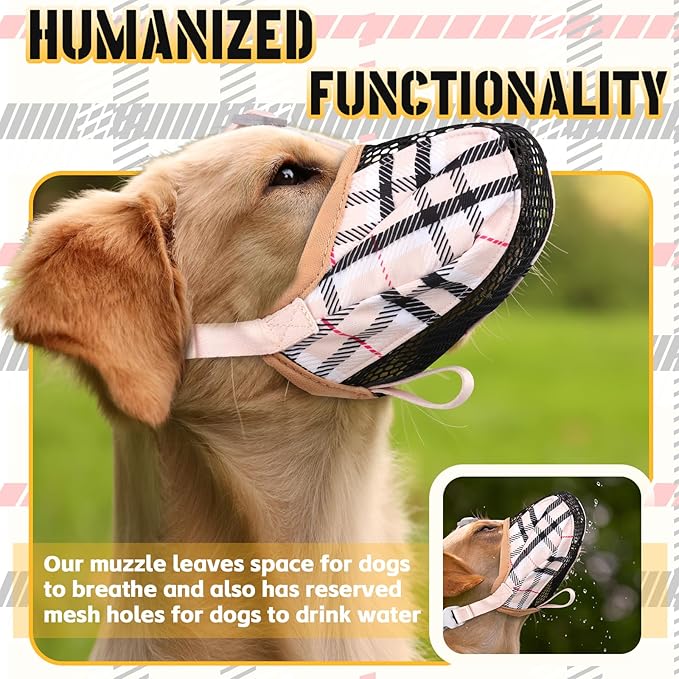 Dog Muzzle, Soft Basket Air Mesh Muzzles for Super Large Sized Dogs Anti Chewing, Breathable Muzzle for German Shepherd Golden Retriever, etc, Suit for Grooming Vet Allows Panting Drinking.