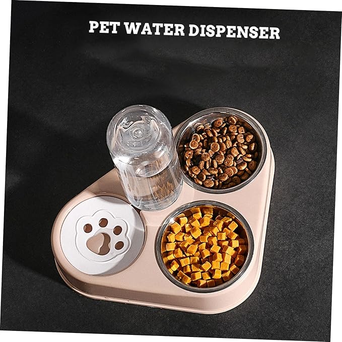 Automatic Pet Water Dispenser 500ml Bottle Stainless Steel Dog Bowl Removable Cat Feeder Easy