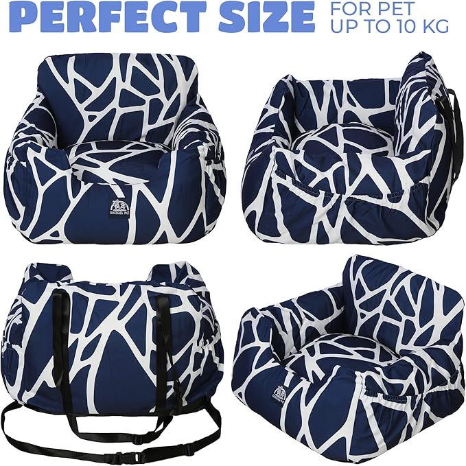 Soft & Comfortable Dog Booster Seat - Small, Medium & Large - Detachable, Washable, Secure Clip-on Safety Leash