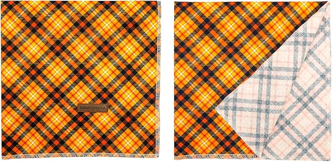 Elegant Little Tail Dog Bandana, Fall Halloween Adjustable Scarf Handkerchief Bib for Small Large Dogs, Boy Girl Square Kerchief