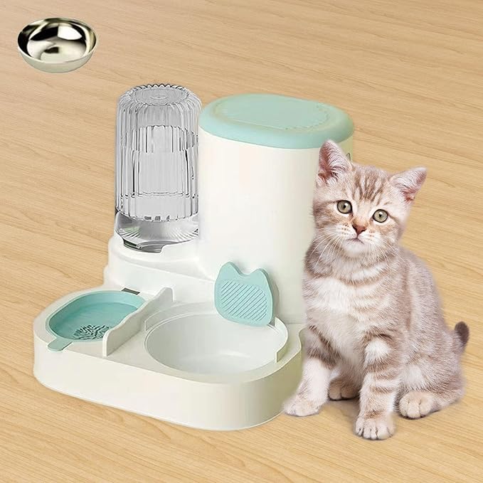 Automatic Dog Feeder and Water Dispenser Dog Bowl,Household,Food Feed,Automatic Pet Feeder for Small Dogs Small Animals Bunny, Blue