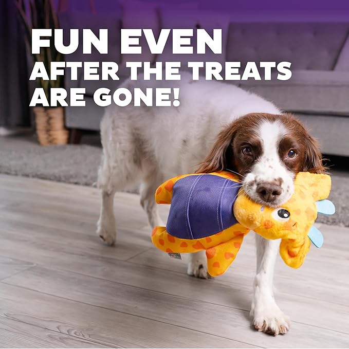 Outward Hound by Nina Ottosson Puzzle Palz Interactive Plush Dog Puzzle Dog Enrichment Toys, Plush, Squeaky, Giraffe, Yellow