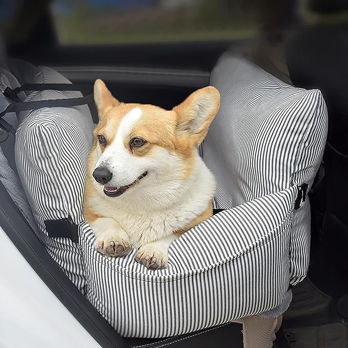 Daneey Dog Car Seat for Medium Dogs, Dog Booster Seat for Car, Fully Detachable Washable Dog Car Bed for Car Travel, Non-slip Safety Pet Car Seat with Seat Belt