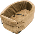 X AUTOHAUX Dog Car Seat Seat Adjustable Straps for Medium Small Sized Puppy Cat Seat Pets Soft Non Slip Bottom Travel Bed Corduroy Khaki