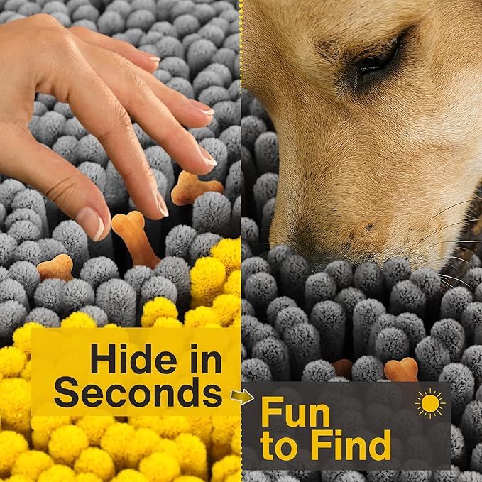 Snuffle Mat for Dogs Large Breed, Medium & Small – 17" x 23" Snuffle and Sniff Mat for Dogs & Puppies - Foraging Rugs with Non-Slip Base