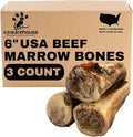 K9warehouse USA Marrow Bones for Dogs – All-Natural 5-6" Beef Bone Marrow Dog Treats – Long Lasting Bones for Aggressive Chewers – High-Protein Chews for Small, Medium, Large & Extra Large Breeds