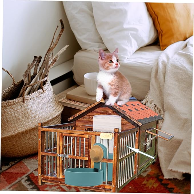 1pc Automatic Cat Water Dispenser Pet Cage Hanging Waterer Easy Install Continuous Height Pet Drinking Tool for Dogs Cats