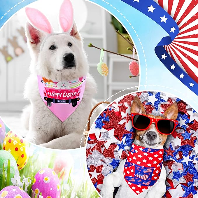 Saintrygo 30 Pcs Dog Bandanas Bulk Sublimation Plain Bandanas Bulk for Christmas Birthday Doggy Heat Transfer Triangle Scarf Washable Adjustable for Small Medium Large Pets Dogs(L)