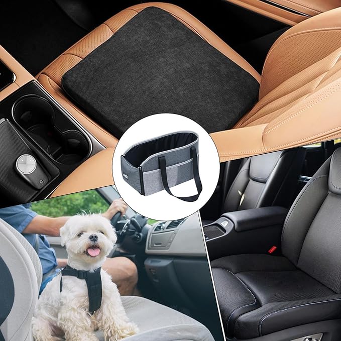 Car Center Console Pet Seat – Portable Small Dog Travel Carrier, Adjustable Safety Car Carrier | Interior Booster with Fixing Straps, Lightweight Travel Bed for Pets Under 15 Lbs, Great for Daily Ride