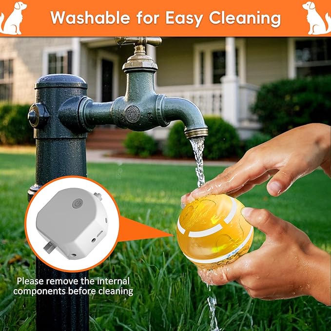 Interactive Dog Ball, Smart Interactive Dog Toys, Automatic Moving Vibrating Bouncing Pet Ball for Medium and Large Dogs, TPU Material, Rechargeable and Waterproof