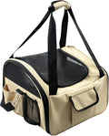 Pet Life ® 'Ultra-Lock' Collapsible Safety Travel Wire Folding Pet Carseat or Dog Car Seat Carrier with Side Pockets