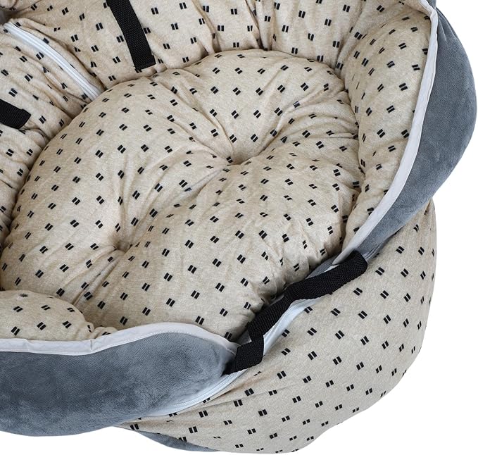 Haofy Pet Booster Car Seat Portable Travel Carrier Bed with Safety Tether Comfortable PP Cotton Cushion All Seasons Universal Car Seat for Small Dogs Cats