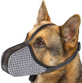 Dog Muzzle for Extra Large Breed Dogs to Prevent Biting Chewing Barking Soft Air Mesh Muzzles Reflective Ajustable Full Coverage Dog Mouth Guard Cover for Grooming Scavenging Black XL