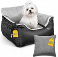 JOTADE Dog Car Seat for Small & Medium Dogs – Washable & Reversible Pet Travel Booster Seat, Double Safety Leashes, Anti-Slip Design, Extra Cushion Cover, Easy Install Puppy Car seat up to 35 lbs