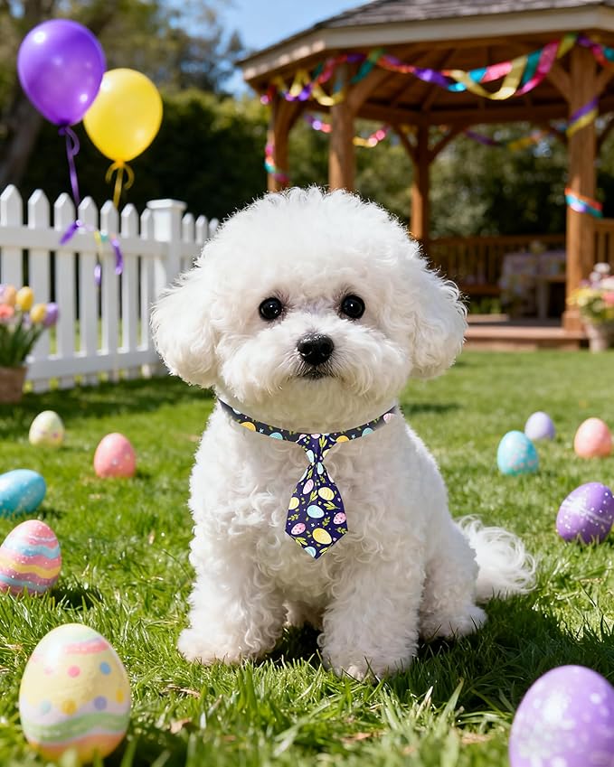 PET SHOW 10 Pack Easter Small Dog Ties Neckties for Doggies Cats Adjustable Holiday Grooming Accessories Neck Ties Bowties Girl Boy Pets Festival Costumes Puppy Wedding Party Gift Favor