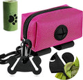 Black and Pink Dog Waste Bag Dispensers - Leash Attachment Dog Poop Bag Holders With Hand Free Holder Carriers