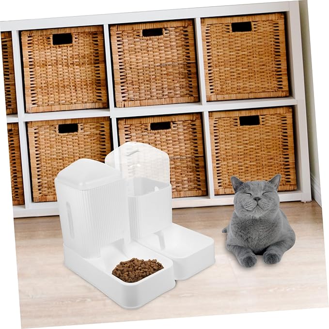 HANABASS 1set Automatic Dog Feeder Water Dispenser Food Water Bowls Easy to Pet Accessory for Home Use Smooth Design