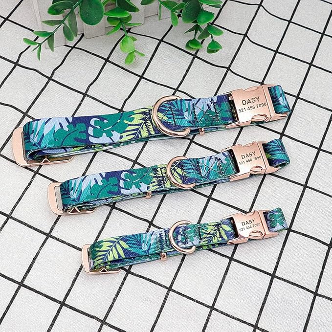 Personalized Dog Collar Custom Puppy Pet Collar Pitbull Collars Pets Acessorios Products Small Dog Collar for Medium Large Pet Blue M