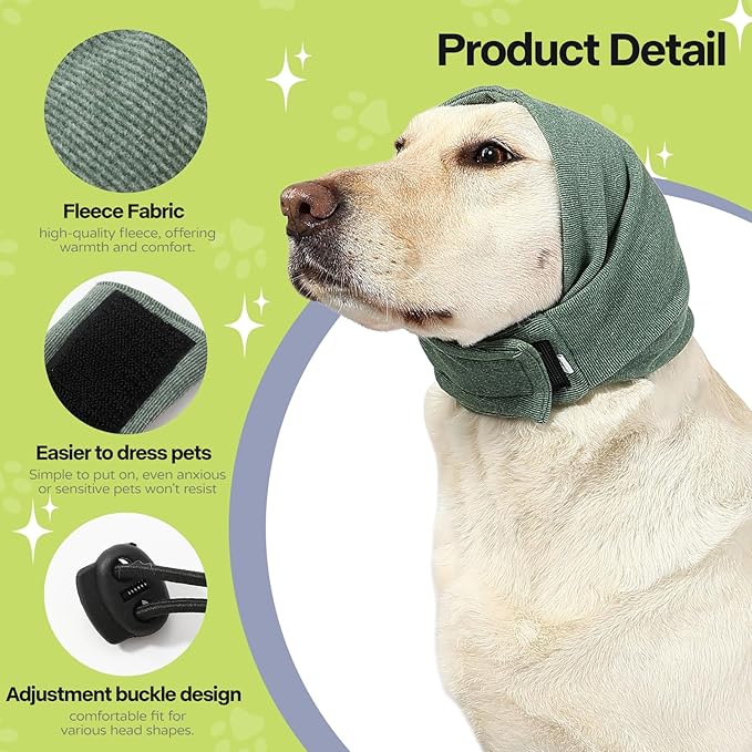 Dog Anxiety Relief Hoodie, Ear Covers for Bath, Thunderstorms, Warm Dog Ear Cover Hoodie