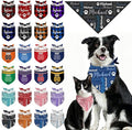 Custom Dog Bandana Personalized Dog Bandanas with Name Logo Customized Cat Neckwear Pet Scarf Triangle Bibs for Small Medium Large Dogs Cats Pets Name