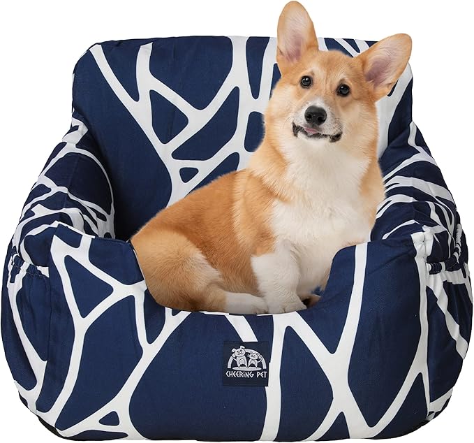 Soft & Comfortable Dog Booster Seat - Small, Medium & Large - Detachable, Washable, Secure Clip-on Safety Leash