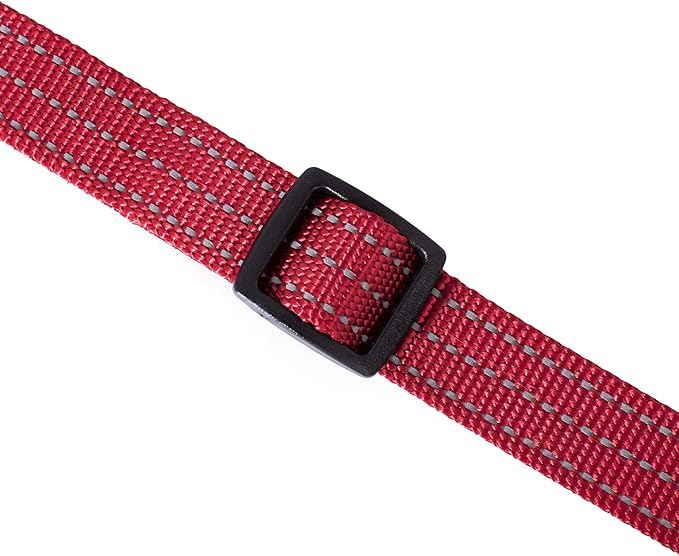 Mile High Life Dog Collar | Nylon Reflective Dog Collars | Light Weight Puppy Collars | Red Dog Collars for Large Dogs (Solid Red, Large)