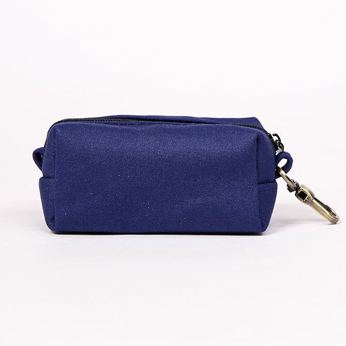 Organic Cotton Dog Poop Bag Holder for Leash Brass Hardware Waste Bag Dispenser Pet Waste Management Solution