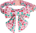 Maca Bates Valentine's Day Dog Collar with Sailor Bow for Extra Small Girl Boy Dogs,Pink Love Hearts Pattern,Adjustable Durable Soft Valentine Gift for Female Male Puppy