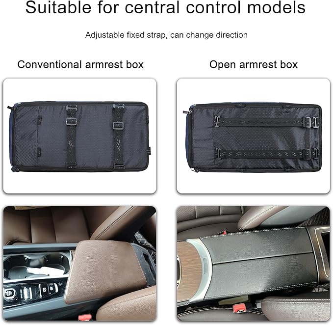 Pet Safety Booster Seat, Center Console Car Seat for Small Dogs Cats, Puppy Armrest Booster Seat, Pet Washable Travel Armrests Bed Bag, Removable Dog Car Seat for Small Pets Up to 13 Lbs (Navy Blue)