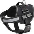 Dogline Vest Harness for Dogs and 2 Removable Nose Work Patches, Small/18 to 25", Black