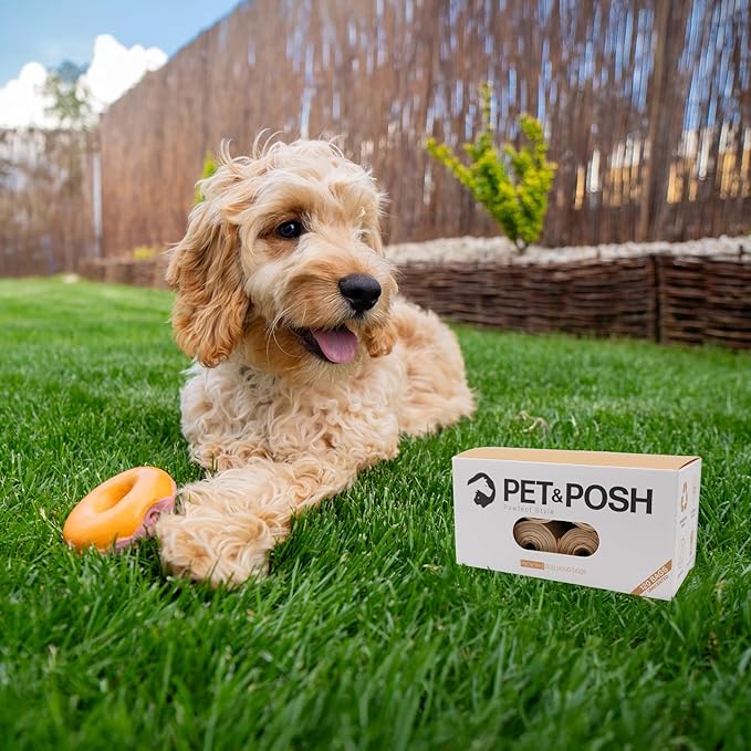 Pet & Posh Dog Poop Bags - 120 Count (8 Rolls) - Extra Thick & Leak-Proof Unscented Waste Bags - Made with 65% Recycled Plastic - 9x13 Inch Heavy Duty Refills for All Dog Breeds