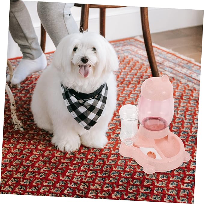 Kisangel 1pc Automatic Pet Feeder and Water Dispenser Dual Function Bowl Non-Spill Design Use Practical for