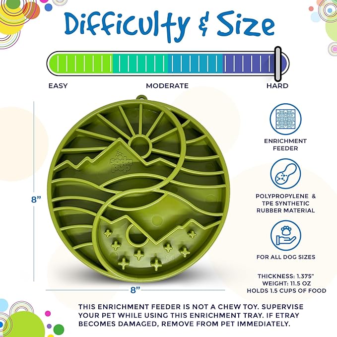 SodaPup Yin Yang eTray – Durable Enrichment Feeder Made in USA from Non-Toxic, Pet-Safe, Food Safe Material for Mental Stimulation, Calming, Slowing Down Eating, Healthy Digestion, & More