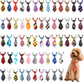 Segarty 60 PCS Adjustable Small Dog Ties, Assorted Pattern Pet Bow Ties for Small Dogs Bows Cats Grooming Bowties Puppy Neckties Festival Valentine Photography Birthday Gift Party Holiday Costumes
